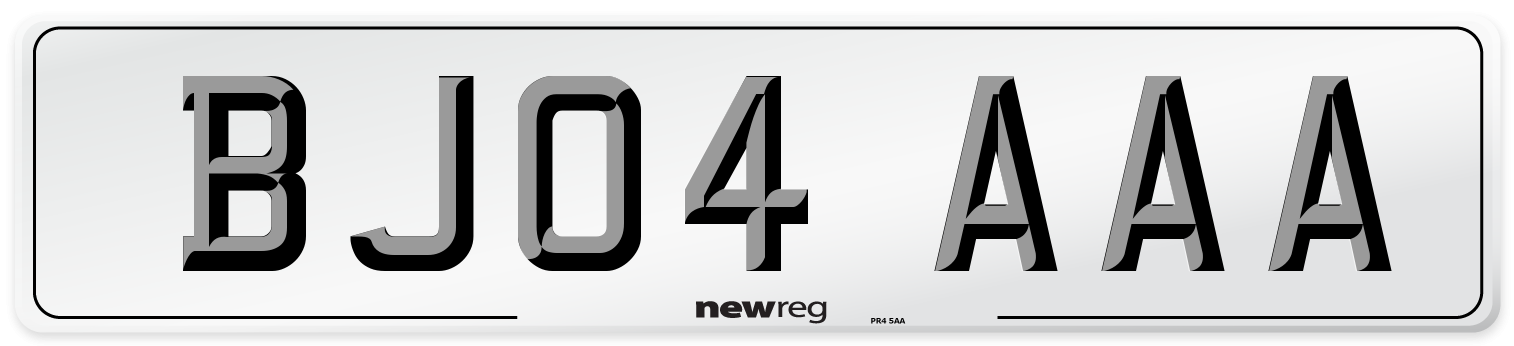 BJ04 AAA Number Plate from New Reg